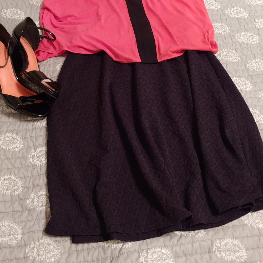 Black Skirt with a Diamond Pattern